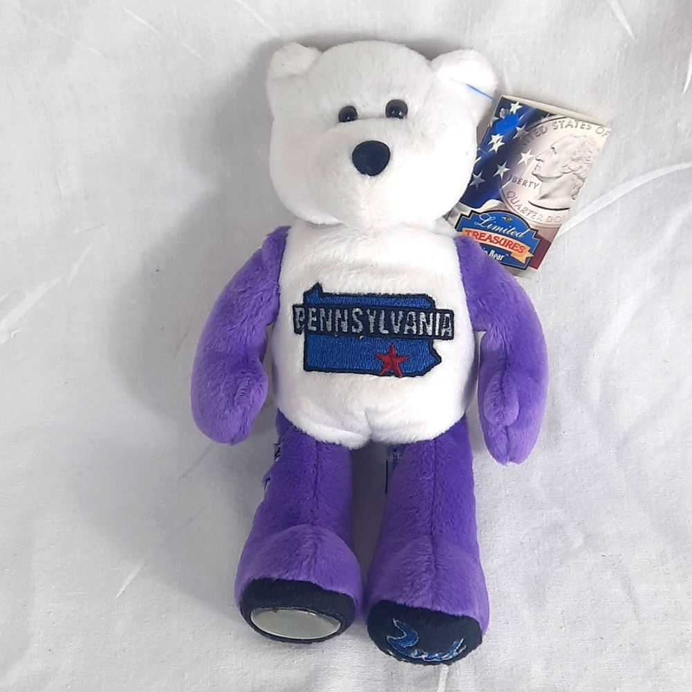 Pennsylvania Limited Treasures Coin Bear Plush Stuffed Animal with Coin NEW